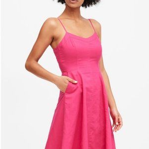 Banana Reuplic Linen-Cotton Midi Dress